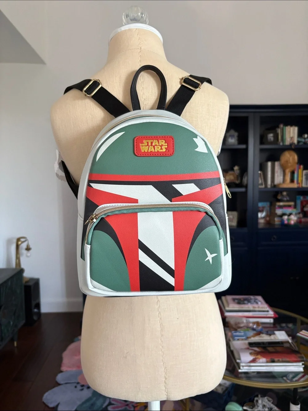 boba fett mini backpack Star Wars Cosplay & Wallet Features Officially Licensed Star Wars Bag Faux Leather with Applique Star Wars Grey, Green, Red
